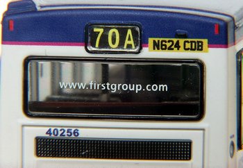 Close up of rear route number display & window - Click to enlarge
