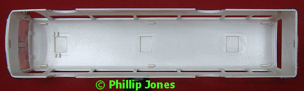 The interior of the bodyshell and glazing retaining tabs