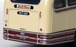Close up of the rear on the AEC version. Note the miss-spelling of Weymann on the badge - Click to enlarge